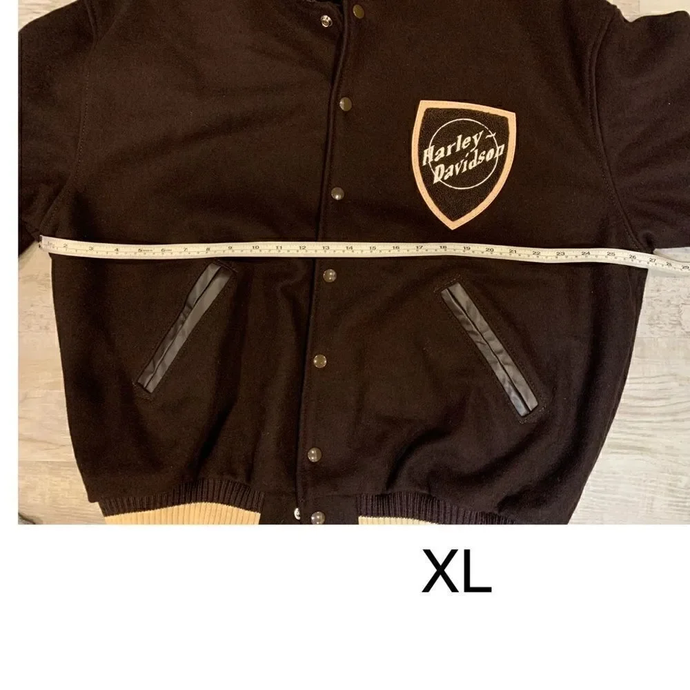 NWT Harley Davidson Museum Milwaukee brown wool varsity jacket